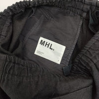 MHL. COTTON WOOL DRILL テーパード 595-8240504 イージー パンツ ブラック レディース エムエイチエル【中古】5-1002T∞