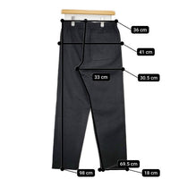 MHL. COTTON WOOL DRILL テーパード 595-8240504 イージー パンツ ブラック レディース エムエイチエル【中古】5-1002T∞