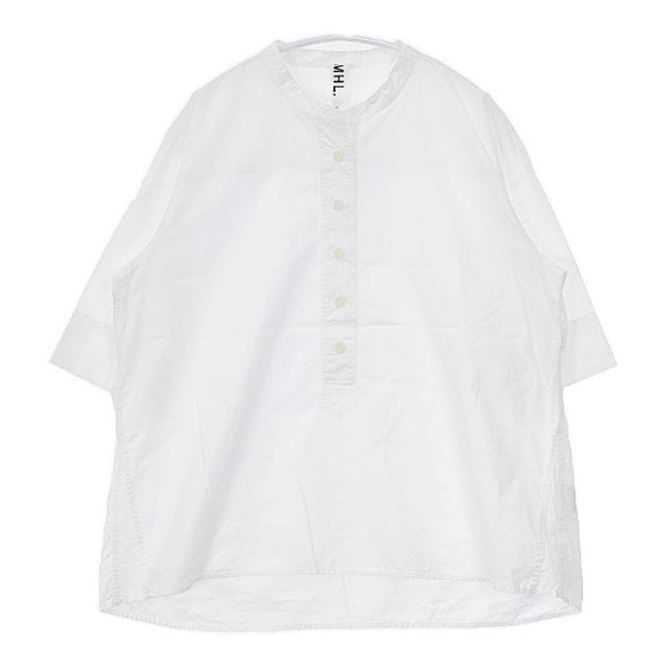 MHL. コットンリネンバンドカラー 595-9152507 プルオーバー ブラウス シャツ ホワイト レディース エムエイチエル【中古】5-0726S∞