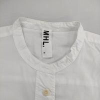 MHL. コットンリネンバンドカラー 595-9152507 プルオーバー ブラウス シャツ ホワイト レディース エムエイチエル【中古】5-0726S∞