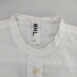 MHL. コットンリネンバンドカラー 595-9152507 プルオーバー ブラウス シャツ ホワイト レディース エムエイチエル【中古】5-0726S∞