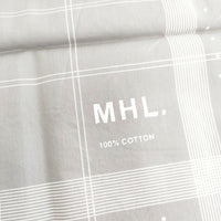 MHL. PRINTED SCARF 595-7178500 ドット チェック スカーフ グレー ホワイト レディース エムエイチエル【中古】5-0918G◎
