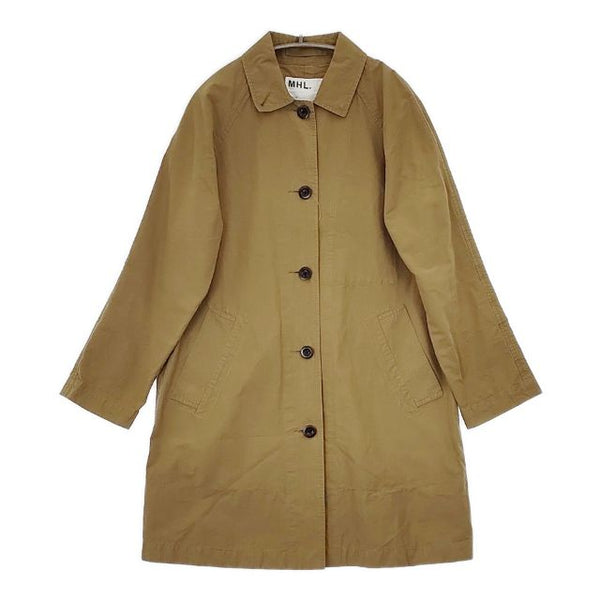 MHL. 595-7210503 WASHED COTTON POPLIN ステンカラーコート キャメル レディース エムエイチエル【中古】5-0712M∞