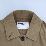 MHL. 595-7210503 WASHED COTTON POPLIN ステンカラーコート キャメル レディース エムエイチエル【中古】5-0712M∞