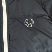 FRED PERRY 中綿 ブルゾン テープライン サイズ8 ダウンジャケット ネイビー レディース フレッドペリー【中古】5-1012A◆