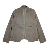 Pal'las Palace RFJK-2021A リネンコットン 千鳥格子 ノーカラー ジャケット ネイビー ベージュ レディース パラスパレス【中古】5-0701M△