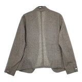 Pal'las Palace RFJK-2021A リネンコットン 千鳥格子 ノーカラー ジャケット ネイビー ベージュ レディース パラスパレス【中古】5-0701M△