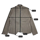 Pal'las Palace RFJK-2021A リネンコットン 千鳥格子 ノーカラー ジャケット ネイビー ベージュ レディース パラスパレス【中古】5-0701M△