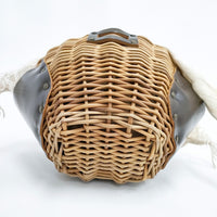 ebagos YES HOLIDAY リネン被せ かごバッグ 2012SS ベージュ ブラウン レディース エバゴス【中古】5-0625G◎