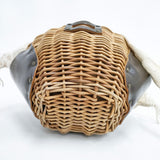 ebagos YES HOLIDAY リネン被せ かごバッグ 2012SS ベージュ ブラウン レディース エバゴス【中古】5-0625G◎