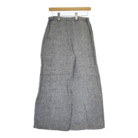 fog linen work FLW ヘリンボーンイージーフレアパンツ リトアニア製リネン100％ パンツ ネイビー ホワイト レディース フォグリネンワーク【中古】5-0701M△