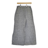 fog linen work FLW ヘリンボーンイージーフレアパンツ リトアニア製リネン100％ パンツ ネイビー ホワイト レディース フォグリネンワーク【中古】5-0701M△