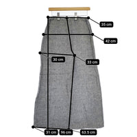 fog linen work FLW ヘリンボーンイージーフレアパンツ リトアニア製リネン100％ パンツ ネイビー ホワイト レディース フォグリネンワーク【中古】5-0701M△