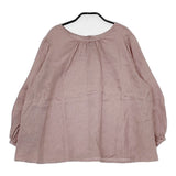 fog linen work 新品 リトアニア製 リネン 2way ブラウス シャツ ピンク レディース フォグリネンワーク【中古】5-0730M∞