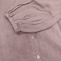 fog linen work 新品 リトアニア製 リネン 2way ブラウス シャツ ピンク レディース フォグリネンワーク【中古】5-0730M∞