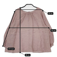 fog linen work 新品 リトアニア製 リネン 2way ブラウス シャツ ピンク レディース フォグリネンワーク【中古】5-0730M∞