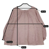 fog linen work 新品 リトアニア製 リネン 2way ブラウス シャツ ピンク レディース フォグリネンワーク【中古】5-0730M∞