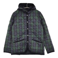 THE SMOCK SHOP S 裏地フリース ブラックウォッチ キルティングジャケット ネイビー グリーン レディース ザ スモックショップ【中古】5-0920T♪