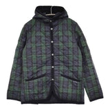 THE SMOCK SHOP S 裏地フリース ブラックウォッチ キルティングジャケット ネイビー グリーン レディース ザ スモックショップ【中古】5-0920T♪