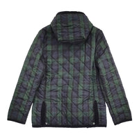 THE SMOCK SHOP S 裏地フリース ブラックウォッチ キルティングジャケット ネイビー グリーン レディース ザ スモックショップ【中古】5-0920T♪