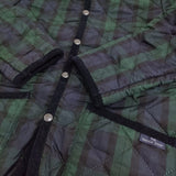 THE SMOCK SHOP S 裏地フリース ブラックウォッチ キルティングジャケット ネイビー グリーン レディース ザ スモックショップ【中古】5-0920T♪