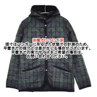 THE SMOCK SHOP S 裏地フリース ブラックウォッチ キルティングジャケット ネイビー グリーン レディース ザ スモックショップ【中古】5-0920T♪