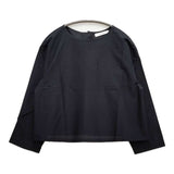 miiThaaii 新品 コットンシルク バックリボン インド製 ウォッシュ加工 ブラウス シャツ ブラック レディース ミーターイー【中古】5-1106M∞