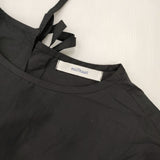 miiThaaii 新品 コットンシルク バックリボン インド製 ウォッシュ加工 ブラウス シャツ ブラック レディース ミーターイー【中古】5-1106M∞