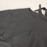 miiThaaii 新品 コットンシルク バックリボン インド製 ウォッシュ加工 ブラウス シャツ ブラック レディース ミーターイー【中古】5-1106M∞