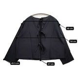 miiThaaii 新品 コットンシルク バックリボン インド製 ウォッシュ加工 ブラウス シャツ ブラック レディース ミーターイー【中古】5-1106M∞