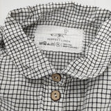 not PERFECT LINEN ノットパーフェクトリネン リトアニアリネン 東欧 チェック プルオーバー ワンピース ホワイト ブラック レディース【中古】5-0730M∞