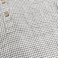 not PERFECT LINEN ノットパーフェクトリネン リトアニアリネン 東欧 チェック プルオーバー ワンピース ホワイト ブラック レディース【中古】5-0730M∞