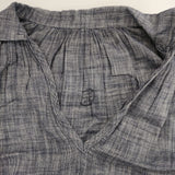 veritecoeur VC-431 ギャザー コットンチュニック ブラウス シャツ ブルー レディース ヴェリテクール【中古】5-0724M∞