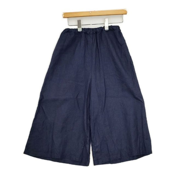 fog linen work ワイド リトアニア製 リネン キュロット イージー パンツ ネイビー レディース フォグリネンワーク【中古】5-0730M∞