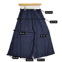 fog linen work ワイド リトアニア製 リネン キュロット イージー パンツ ネイビー レディース フォグリネンワーク【中古】5-0730M∞