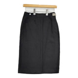 fog linen work リトアニア製 リネン ラップ 巻き スカート ブラック レディース フォグリネンワーク【中古】5-0730M∞