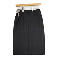 fog linen work リトアニア製 リネン ラップ 巻き スカート ブラック レディース フォグリネンワーク【中古】5-0730M∞