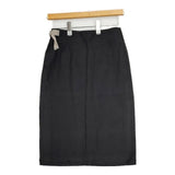 fog linen work リトアニア製 リネン ラップ 巻き スカート ブラック レディース フォグリネンワーク【中古】5-0730M∞