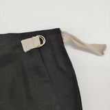 fog linen work リトアニア製 リネン ラップ 巻き スカート ブラック レディース フォグリネンワーク【中古】5-0730M∞