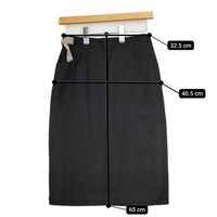 fog linen work リトアニア製 リネン ラップ 巻き スカート ブラック レディース フォグリネンワーク【中古】5-0730M∞