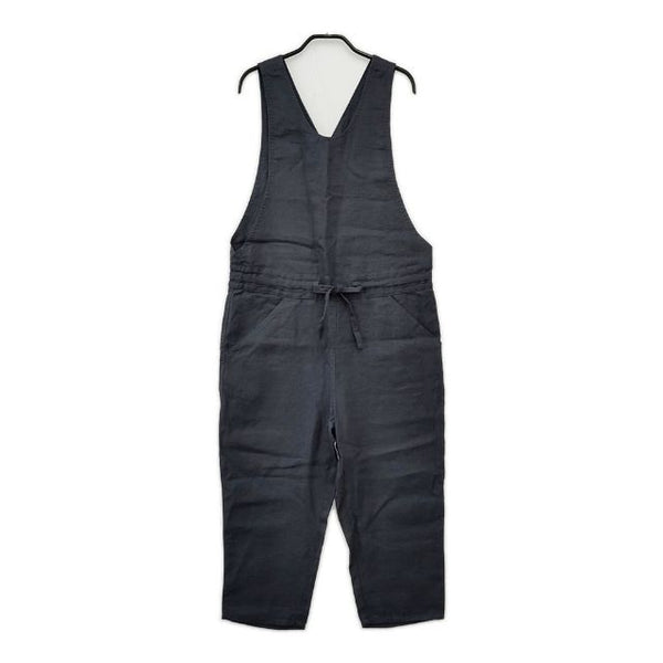 not PERFECT LINEN ノットパーフェクトリネン リトアニア製 リネン オーバーオール オールインワン サロペット ネイビー レディース【中古】5-0714M∞