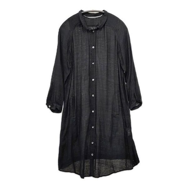 veritecoeur シアー シャツワンピ プルオーバー ハーフボタン ワンピース ブラック レディース ヴェリテクール【中古】5-0724M∞