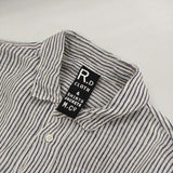 R&D.M.Co- スワローテイル ストライプ シャツチュニック リネン プルオーバー ワンピース ホワイト パープル レディース オールドマンズテーラー【中古】5-0816M∞