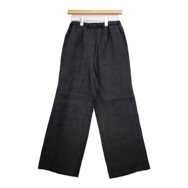 fog linen work 新品 リトアニアリネン ウエストゴム イージー パンツ ブラック レディース フォグリネンワーク【中古】5-0714M∞