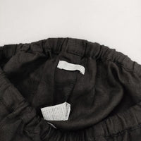 fog linen work 新品 リトアニアリネン ウエストゴム イージー パンツ ブラック レディース フォグリネンワーク【中古】5-0714M∞