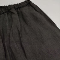 fog linen work 新品 リトアニアリネン ウエストゴム イージー パンツ ブラック レディース フォグリネンワーク【中古】5-0714M∞