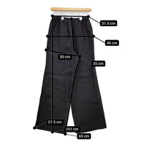 fog linen work 新品 リトアニアリネン ウエストゴム イージー パンツ ブラック レディース フォグリネンワーク【中古】5-0714M∞