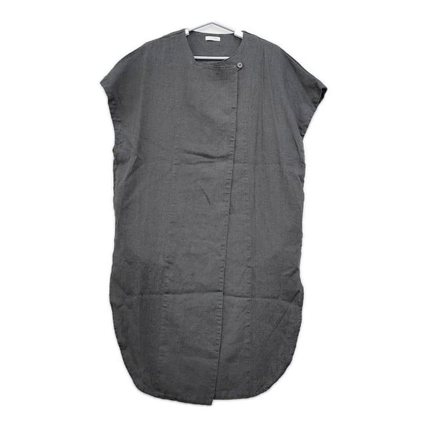 fog linen work 新品 ロングジレ コート リトアニアリネン ベスト グレー レディース フォグリネンワーク【中古】5-0714M∞