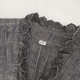 45R/45rpm ダンガリーカットワークのカシュクールブラウス 定価39600円 ブラウス シャツ グレー レディース フォーティーファイブアールピーエム【中古】5-1106M∞