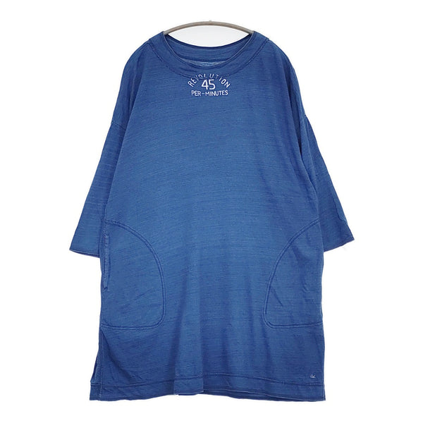 45R/45rpm でこぼこ天竺のスウェットチュニック 定価31900円 インディゴ ブルー レディース フォーティーファイブアールピーエム【中古】5-0613M♪